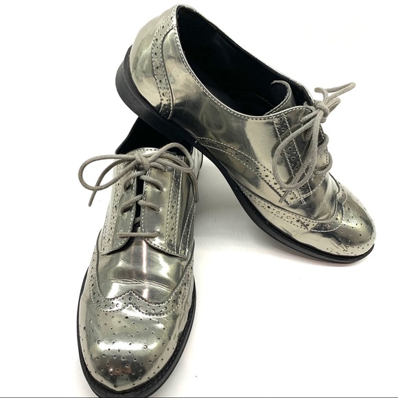 Jorge Alex Shoes - 🔥 Jorge Alex Metallic Silver Wingtips Sz 37 (8)